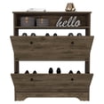 thumbnail image 5 of Calgary Shoe Rack, Superior Top, One Open Shelf, Two Extendable Shelves Dark Brown, 5 of 5