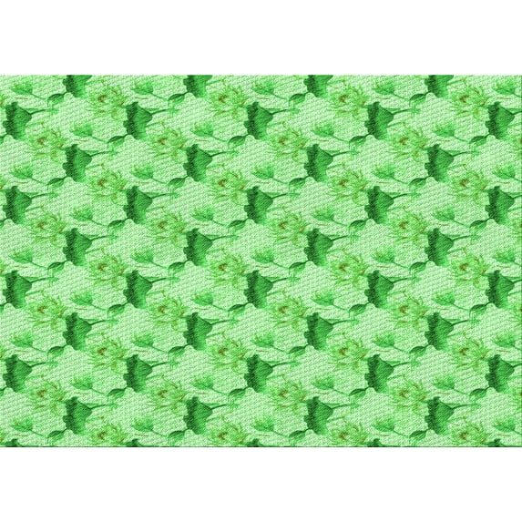 Ahgly Company Machine Washable Indoor Rectangle Transitional Jade Green Area Rugs, 4' x 6'