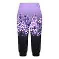 thumbnail image 3 of WXLWZYWL Capri Pants for Women 2024 Resort Wear Lightweight Trendy Beach Breathable Flowy Relaxed Fit Floral Elastic Pant Causal Boho Sweatpants Workout Running Pants with Pockets, 3 of 5