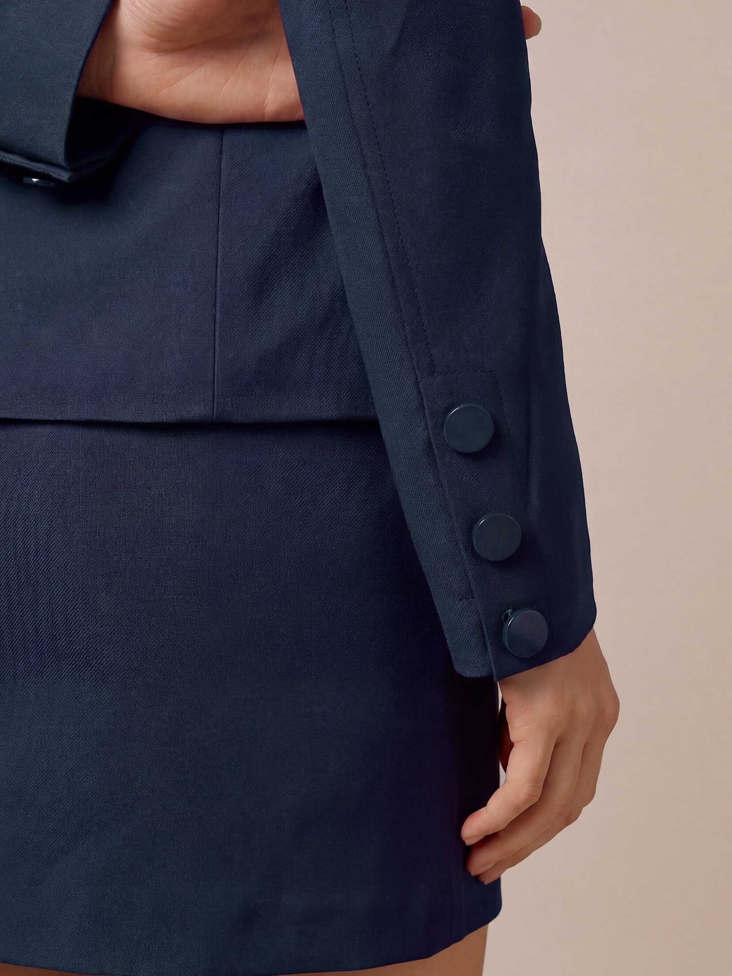 DARING DIVA Women's Blazer Single Breasted Slim Fit Jacket X Large Navy Blue