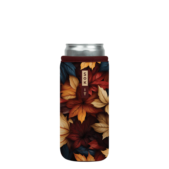 Sok It CanSok Sleeve for Beer & Soda Insulated Neoprene Cover (Fall Blend, 12oz Slim Can Sleeve)