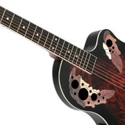 41 inch Full-Size Cutaway Acoustic-Electric Guitar Grape Voice Hole Spruce Top Round Back Sunset Red