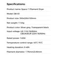 thumbnail image 7 of OWSOO  Creality Space π Filament Dryer Box for 1.75mm and 2.85mm Filaments, 48Hrs Timer, Real time Humidity Control, 7 of 7
