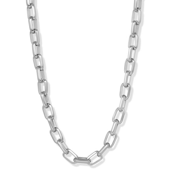 Invicta Jewelry Men's Beveled Edge Large Nautical Oval Chain Necklace (10mm) - 24"