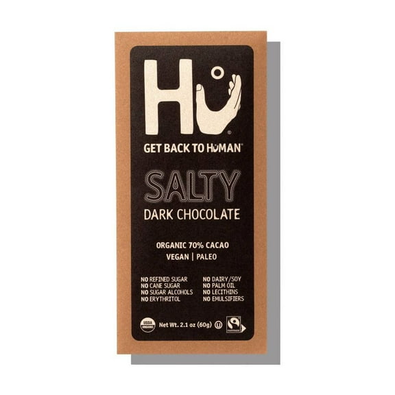 2X - Hu Salty Dark Chocolate 70% Cacao Candy - 2.1oz