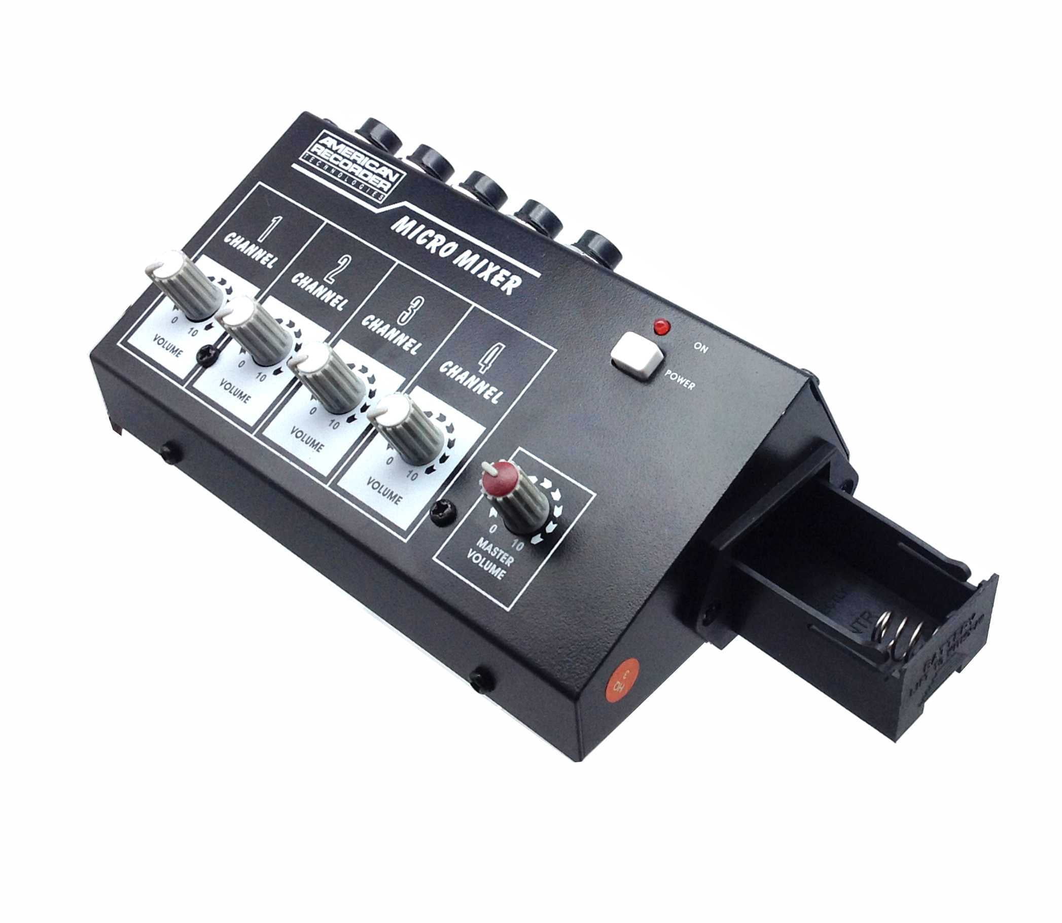 AMERICAN RECORDER 4 Channel, Battery Powered Mini Mixer