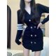 thumbnail image 4 of Vestidos de ganchillo para mujer, minivestido de punto extremo para mujer, con botones, cuello en V corto, ropa negra, trajes sensuales sexys de línea A, novedad en Kpop, 4 of 7
