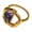 Gold Dark Blue, variant on Women Irregular Wave Hollow Heart Gemstone Ring Abstract Art Statement Band Cocktail Party Daily Jewelry Stainless Steel Gold Plated Yellow Size 6