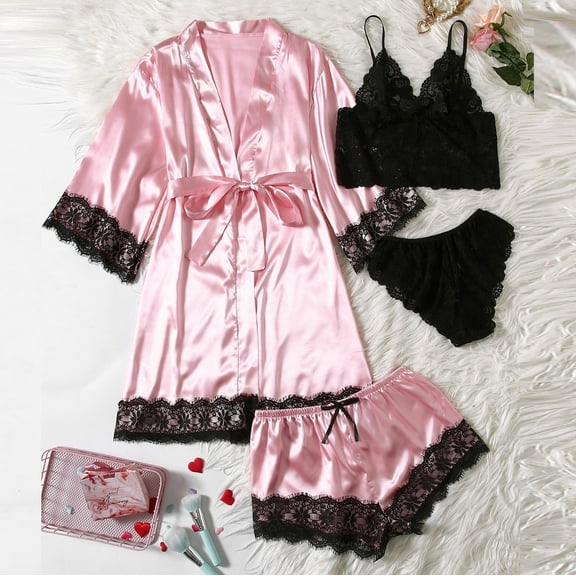 BONIXOOM Womens Christmas Pajamas Christmas Pajamas For Family Sleepwear None Long Sleeve Sleepwear Sets Solid Watermelon Red M