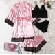 thumbnail image 1 of Batas de mujer de talla grande, lencería de seda, bata de baño de satén, conjunto de cuatro piezas, pijamas para dormir, pijamas para mujer, 1 of 7