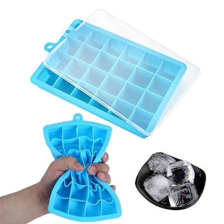 

Silicone Ice Making Mini 24 Square Ice Tray Home Ice Making With Lid