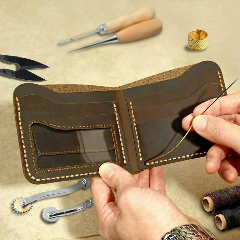 25pcs Leather Craft Making Tools Set Hand Sewn Leather Kit DIY Hand  Stitching Tools 