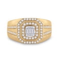 thumbnail image 2 of Solid 14K Yellow Gold Baguette Real Natural Diamond Mens Octagon Cluster Anniversary Ring 3/4 Carat - Size - 12 ( .75 Cttw ), 2 of 5