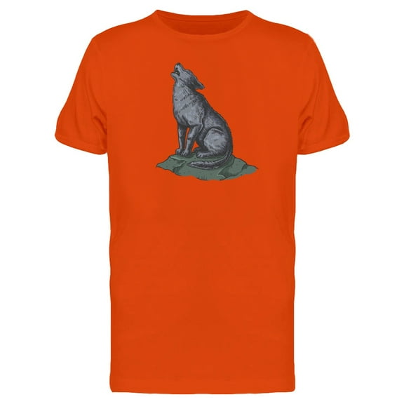 Wolf Sitting On A Stone Tee Men's -Image by Shutterstock