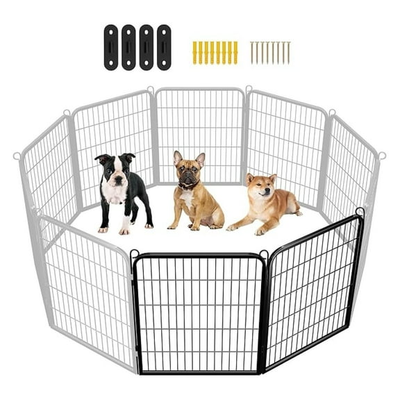 HHBEAUTY Dog Playpen Outdoor, 32 inch 2 Panels Dog Pen Indoor Heavy Duty Puppy Exercise Pen Metal Pet Fence for RV Camping/Yard/Garden