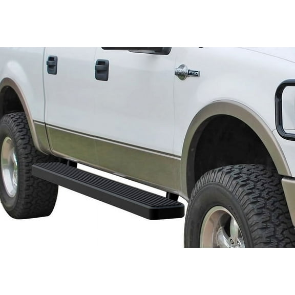 2004-2008 Ford F-150 SuperCrew Cab (Excl. 04 Heritage Edition) Black Finish 6 Inch Door-Door Side Bar Side Step Running Board