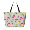 thumbnail image 2 of Beach Bag - Owls With Umbrella Large Beach Tote Bag, Beach Bags For Women With Zipper Beach Essentials, Swim Pool Bag Large Tote, 2 of 7