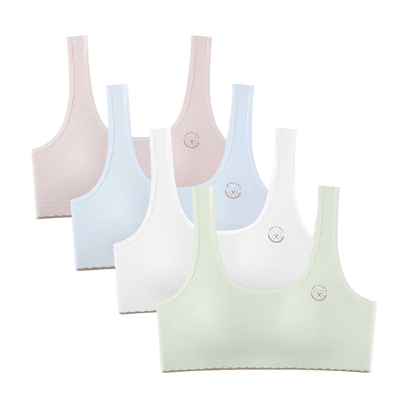LRen Girls Training Bras 10-12 Years Old with Pads Lightweight Soft Comfy Sports Bra Girl Seamless Bralette Solid Color Light Padded Yoga Crop Top