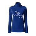 thumbnail image 4 of Long Sleeve Shirts For Womens Casual Print Turtleneck Blouse Slim Fit Stretchy Layer Tee Women Tops, 4 of 6