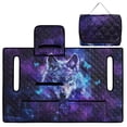 thumbnail image 5 of Xixirimido Golf Cart Seat Cover with 4 Pocket Quilted Golf Cart Seat Blanket Universal Club Car Seats Towel Fits 2-Person Carts Golf Carts Accessories, Wolf Butterfly Galaxy, 5 of 8