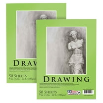 U.S. Art Supply 2 Pack of 9" x 12" Premium Drawing Paper Pad, 60 Pound (100gsm) 50-Sheets