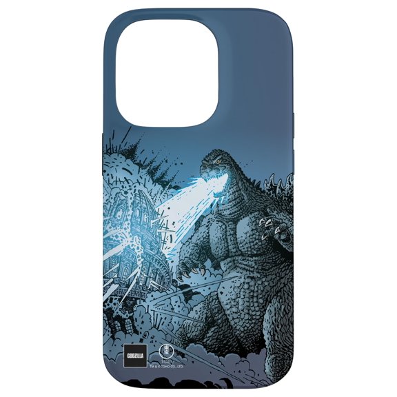 Funda Godzilla iPhone 14 Pro Arte Cómic Ataque de Rayo Térmico
