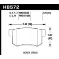 thumbnail image 3 of Hawk 02-04 Honda Civic Si / 99-08 Acura TL DTC-30 Race Rear Brake Pads Fits select: 2006 ACURA 3.2TL, 2003-2011 HONDA ELEMENT, 3 of 5