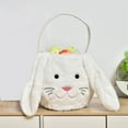 thumbnail image 2 of Plush Easter Bunny Basket, Furenl Personalized Egg Hunt Easter Bag Easter Bucket with Plush Ears Bunny Easter Tote Bag, White, 2 of 9