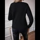 thumbnail image 4 of Suéteres de Cuello Redondo, Larga, Ligeros, Holgados y de Punto para Mujer, Estilo Informal, A , para Otoño Negro M, 4 of 7