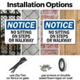 thumbnail image 3 of (2 Pack) No Sitting On Steps Or Walkway OSHA Notice Sign 10 Inch X 7 Inch Plastic Sign, Weather Resistant, UV Protected for Workplace, Business, and Construction Site, Made in the USA, 3 of 8