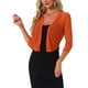 thumbnail image 4 of Inspire Chic Cárdigan Corto Elegante de Malla Transparente para Mujeres con Mangas 3/4 Ligero Color Naranja Talla M, 4 of 6