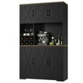 thumbnail image 6 of Homfa 70.9'' Tall Kitchen Pantry with Microwave Countertop, Farmhouse Buffet Hutch, Floor 6 Doors Cupboard Storage Cabinet for Dining Room Kitchen, Black, 6 of 7