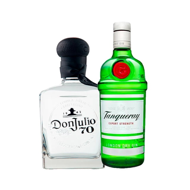Tequila Don Julio 70 Cristalino Añejo 700 mL + Ginebra Tanqueray seca 750 mL