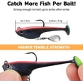 thumbnail image 4 of TRUSCEND Pre-Rigged Soft Fishing Lures, Super Durable Soft Swimbait, Well-Made Lifelike Swim Baits, Weedless Lure for Bass Trout Walleye, Saltwater Fishing Gear Gifts for Men, 4 of 9