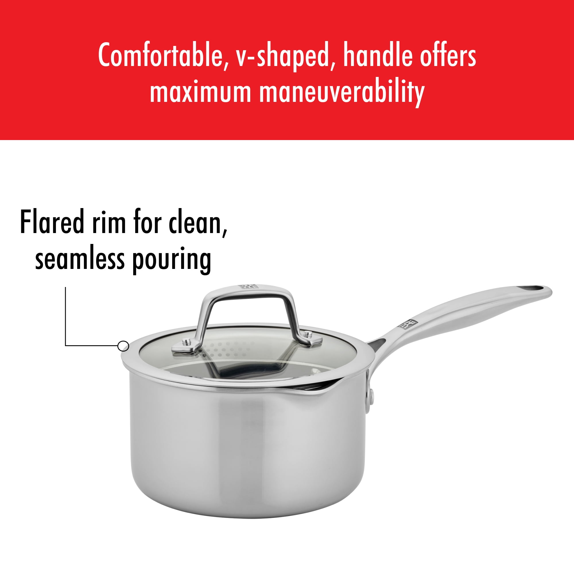 ZWILLING Energy Plus 2-qt Stainless Steel Ceramic Nonstick Tall