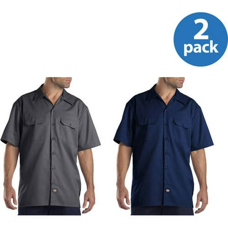 - Dickies Big and Tall Mens Short Sleeve Twill Work Shirt, 2 Pack
