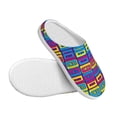 thumbnail image 3 of Haiem Cassette Tapes Print Women's Fuzzy Memory Foam House Slipper Cozy Home Footwear Non-slip Winter Slippers-37/38, 3 of 7