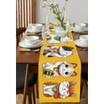 thumbnail image 2 of Table Runner Dresser Scarf 13 x 120 Inch Japanese Seven Fortune Lucky Cats Yellow Texture Table Runners Non-Slip Heat Kitchen Dining Table Decor for Kitchen Farmhouse Indoor Outdoor Home Party, 2 of 7
