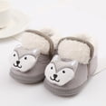 thumbnail image 2 of Povozer Baby Booties Cute Booties Fleece Slippers Soft Warm Crib Shoes Snow Boots(Gray,6-9 Months), 2 of 6