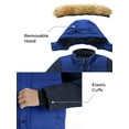 thumbnail image 4 of Wantdo Boy's Winter Coat Warm Puffer Jacket Thicken Puffer Coats with Hood Blue & Navy 6/7, 4 of 7