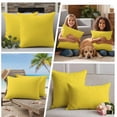 thumbnail image 5 of Yellow Outdoor Pillow Covers, Waterproof Decorative Throw Pillowcases Set of 2, Pure Yellow Couch Cushion Cases with Zipper for Outside Patio Garden Sofa 20"x12", 5 of 9