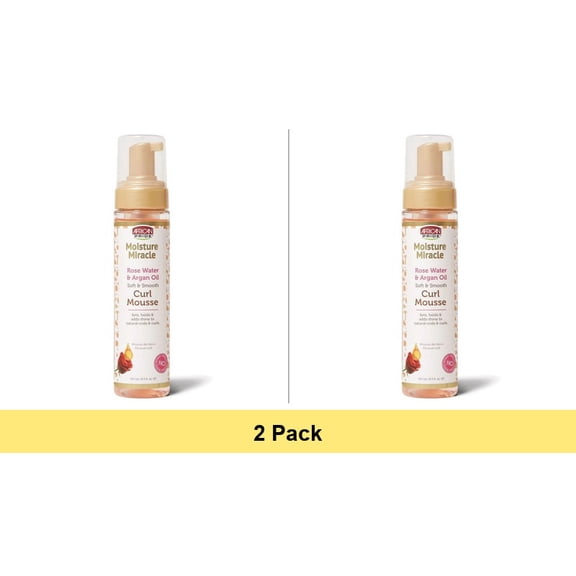 African Pride Moisture Miracle Rose Water & Argan Oil Curl Mousse 8.5oz - 2 Pack