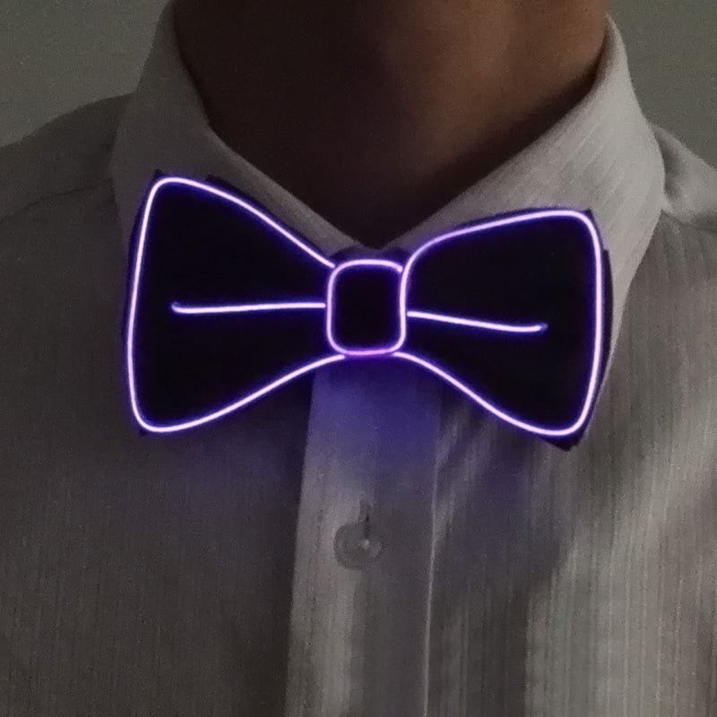 EL Bow Tie LED Light Christmas Halloween New Years Music Festival Rave Party US 