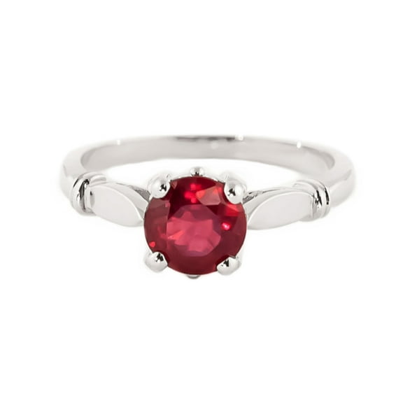 Galaxy Gold 14k Solid White Gold Solitaire 2 ct Ruby Ring - Size 7.5