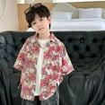 thumbnail image 6 of Hiijoy Big Boys Floral Short Sleeve Shirt Summer Beach Button-Down Shirt, Sizes 2-12 & Husky, 6 of 8