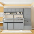 thumbnail image 3 of New Twin Size Wooden Loft Bed Big Storage with Under-bed Desk, with Drawers, with Shelves, Gray, 3 of 10