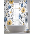 thumbnail image 6 of Sheer Curtain Panels Blue Yellow Flower Rod Pocket Voile Window Curtains Vintage Floral Window Treatments Ligh Filtering Privacy Curtain Drapes for Bedroom Living Room 2 Panel Set 108 Inch Length,, 6 of 9