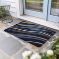 thumbnail image 2 of Marble Doormat Outdoor Entrance 16"x24", Navy Blue Modern Abstract Gold Gradual Art Absorb Moisture Dirt Door Mats, Non-Slip Rubber Backing Floor Mats Indoor, Low-Profile Front Door Rugs, 2 of 9
