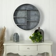 thumbnail image 4 of Nearly Natural 18" Black Industrial Galvanized Circular Metal Wall Mounted Shelf with Four Tier Shelves, 4 of 4