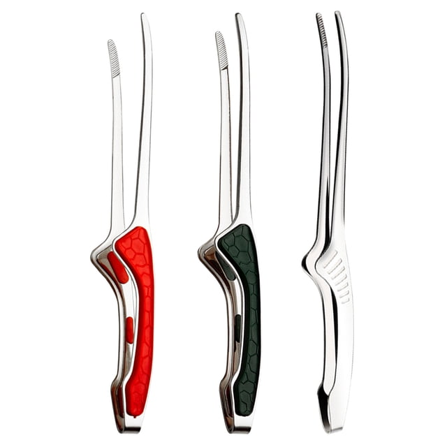 GOOHOCHY Pinzas para barbacoa de acero inoxidable de 3 piezas, resistentes, para ensaladas, pan, picnics y parrillas al aire libre.